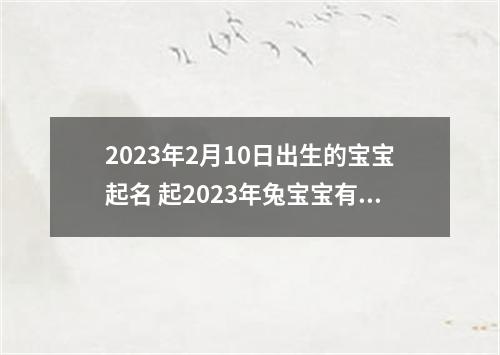 2023年2月10日出生的宝宝起名 起2023年兔宝宝有福气友好取名