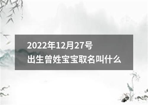 2022年12月27号出生曾姓宝宝取名叫什么