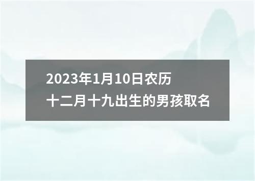 2023年1月10日农历十二月十九出生的男孩取名