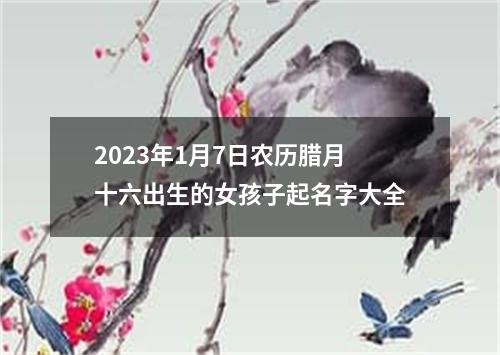 2023年1月7日农历腊月十六出生的女孩子起名字大全