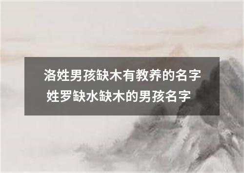 洛姓男孩缺木有教养的名字 姓罗缺水缺木的男孩名字