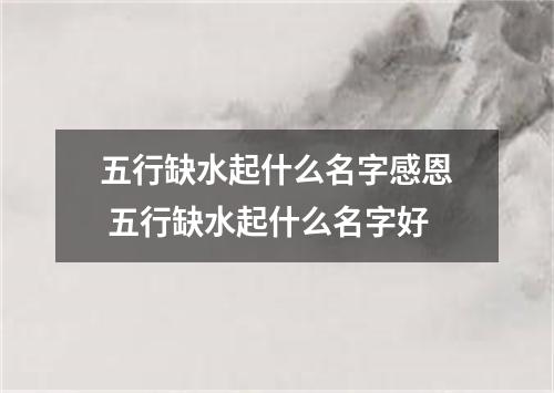 五行缺水起什么名字感恩 五行缺水起什么名字好