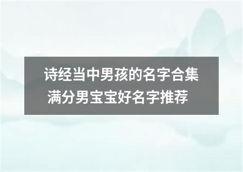 诗经当中男孩的名字合集 满分男宝宝好名字推荐