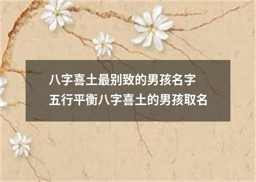 八字喜土最别致的男孩名字 五行平衡八字喜土的男孩取名