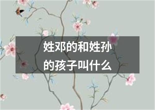 姓邓的和姓孙的孩子叫什么