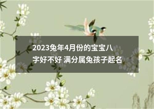 2023兔年4月份的宝宝八字好不好 满分属兔孩子起名