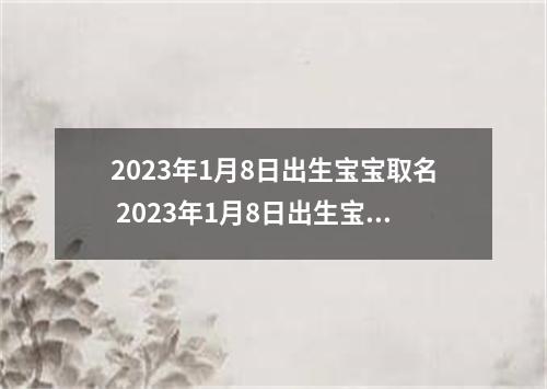 2023年1月8日出生宝宝取名 2023年1月8日出生宝宝取名字大全