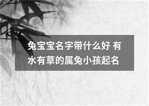 兔宝宝名字带什么好 有水有草的属兔小孩起名