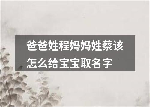 爸爸姓程妈妈姓蔡该怎么给宝宝取名字