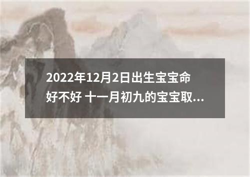 2022年12月2日出生宝宝命好不好 十一月初九的宝宝取名宝典