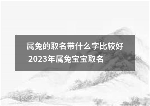 属兔的取名带什么字比较好 2023年属兔宝宝取名