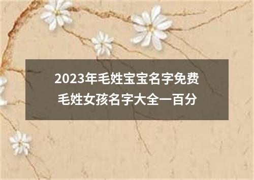 2023年毛姓宝宝名字免费 毛姓女孩名字大全一百分