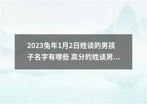 2023兔年1月2日姓谈的男孩子名字有哪些 高分的姓谈男宝宝的名字推荐