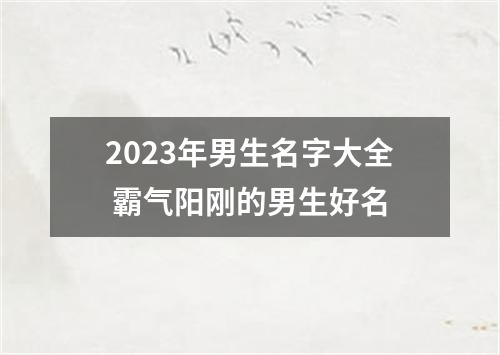 2023年男生名字大全 霸气阳刚的男生好名