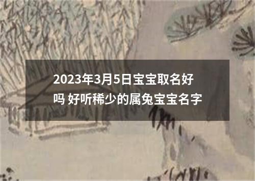 2023年3月5日宝宝取名好吗 好听稀少的属兔宝宝名字