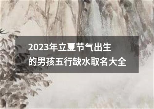 2023年立夏节气出生的男孩五行缺水取名大全