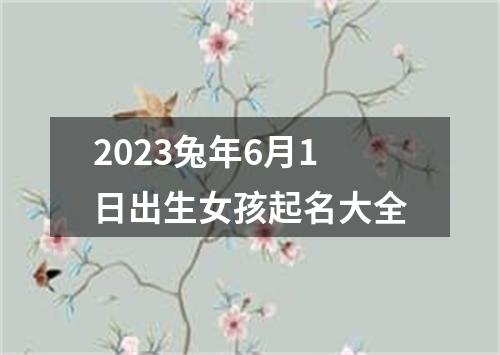 2023兔年6月1日出生女孩起名大全
