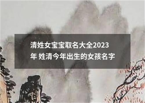 清姓女宝宝取名大全2023年 姓清今年出生的女孩名字