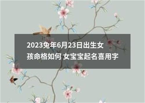 2023兔年6月23日出生女孩命格如何 女宝宝起名喜用字