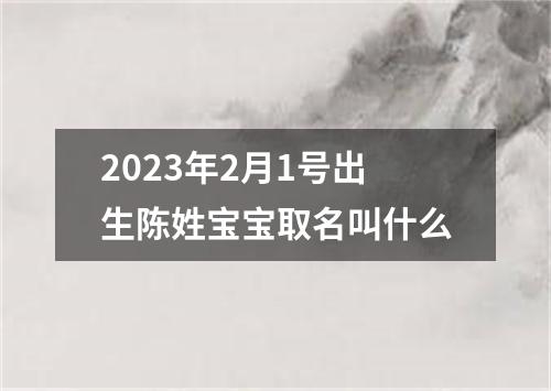 2023年2月1号出生陈姓宝宝取名叫什么