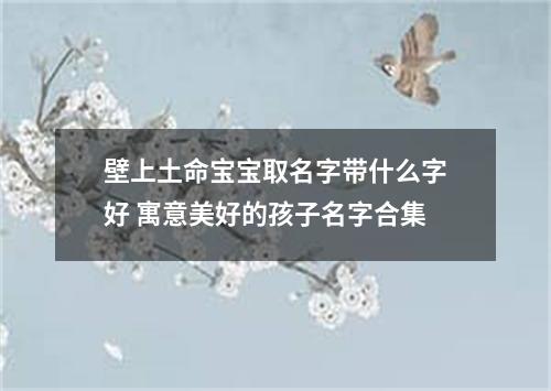 壁上土命宝宝取名字带什么字好 寓意美好的孩子名字合集