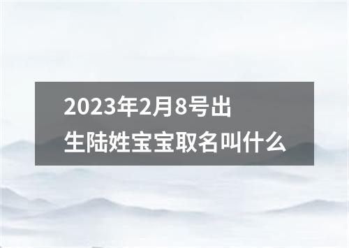 2023年2月8号出生陆姓宝宝取名叫什么