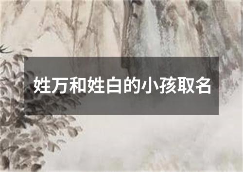 姓万和姓白的小孩取名