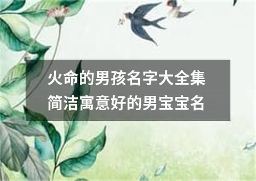 火命的男孩名字大全集 简洁寓意好的男宝宝名
