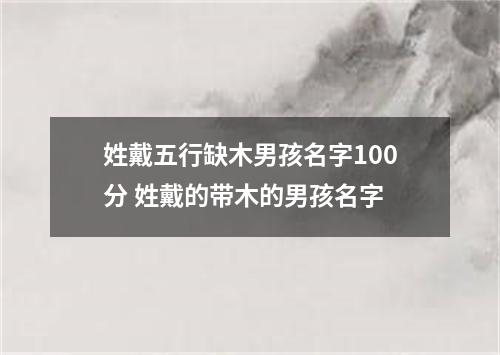 姓戴五行缺木男孩名字100分 姓戴的带木的男孩名字