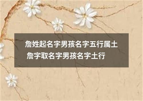 詹姓起名字男孩名字五行属土 詹字取名字男孩名字土行
