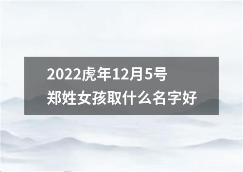 2022虎年12月5号郑姓女孩取什么名字好