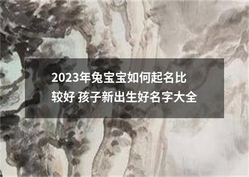 2023年兔宝宝如何起名比较好 孩子新出生好名字大全