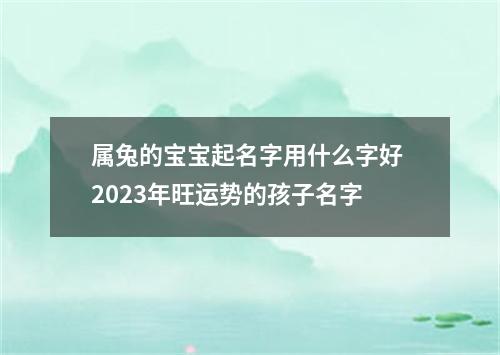 属兔的宝宝起名字用什么字好 2023年旺运势的孩子名字