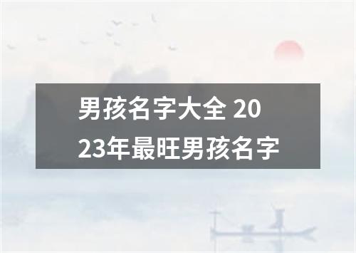 男孩名字大全 2023年最旺男孩名字
