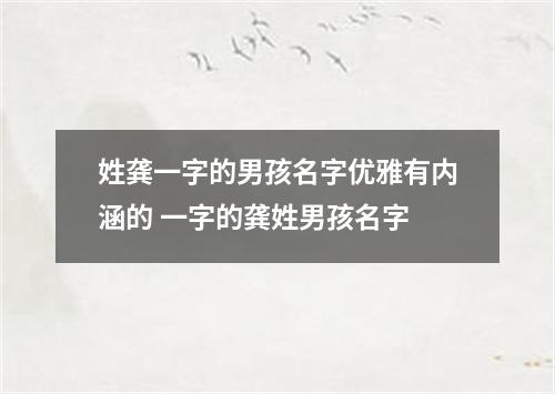 姓龚一字的男孩名字优雅有内涵的 一字的龚姓男孩名字