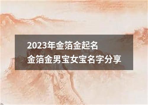 2023年金箔金起名 金箔金男宝女宝名字分享
