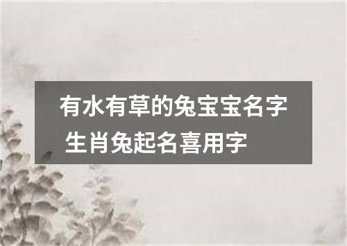 有水有草的兔宝宝名字 生肖兔起名喜用字