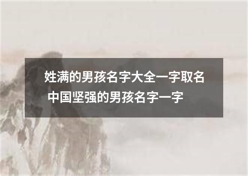 姓满的男孩名字大全一字取名 中国坚强的男孩名字一字