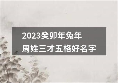 2023癸卯年兔年周姓三才五格好名字