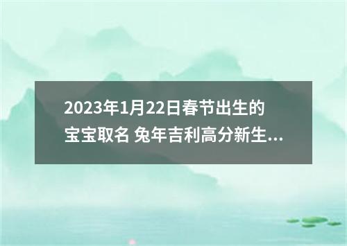 2023年1月22日春节出生的宝宝取名 兔年吉利高分新生儿名字