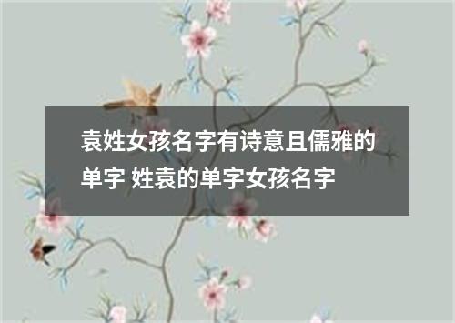 袁姓女孩名字有诗意且儒雅的单字 姓袁的单字女孩名字