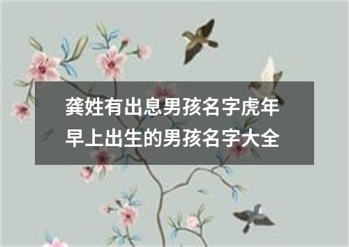 龚姓有出息男孩名字虎年 早上出生的男孩名字大全