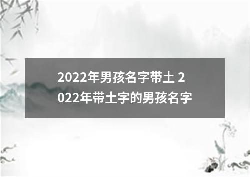 2022年男孩名字带土 2022年带土字的男孩名字