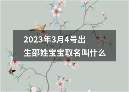2023年3月4号出生邵姓宝宝取名叫什么