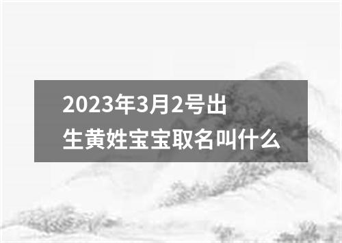 2023年3月2号出生黄姓宝宝取名叫什么