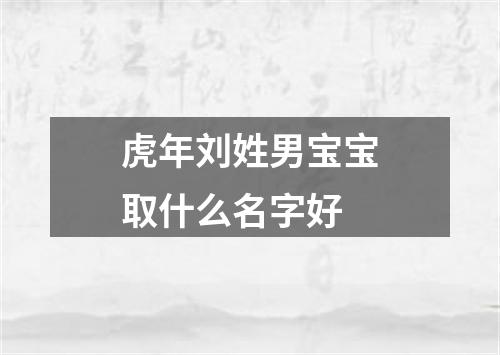 虎年刘姓男宝宝取什么名字好