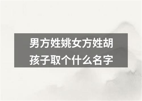 男方姓姚女方姓胡孩子取个什么名字