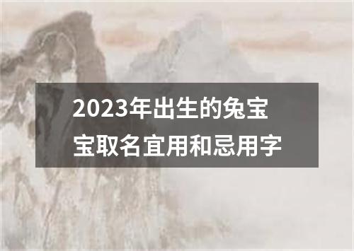 2023年出生的兔宝宝取名宜用和忌用字