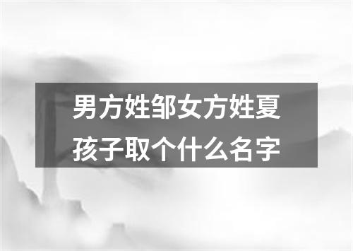 男方姓邹女方姓夏孩子取个什么名字