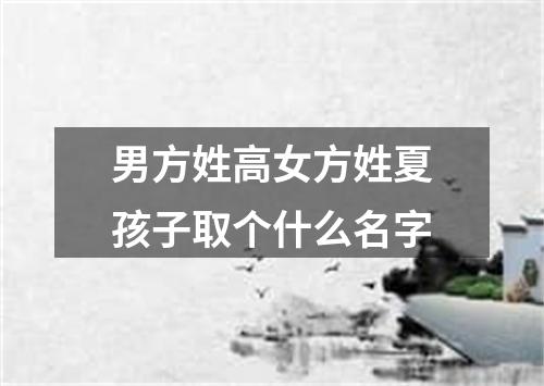 男方姓高女方姓夏孩子取个什么名字